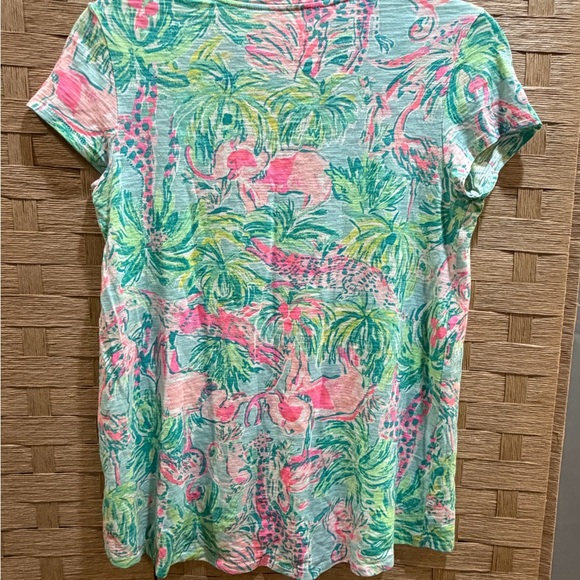 Lilly Pulitzer Etta V-Neck Top Multi Lilly Jungle Theme Size XS - Picture 4 of 5